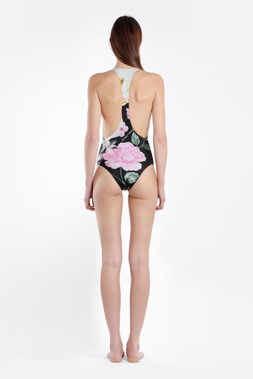 Newport News Bikini Swim Swimsuit Size 14/12 Black White Floral