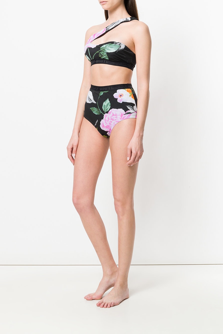 Off-White Virgil Abloh Swimsuit Beachwear Swimwear Bathing Suit Two Piece Bikini Spring Summer 2018 Printed Floral Black Floral Pink Bodysuit