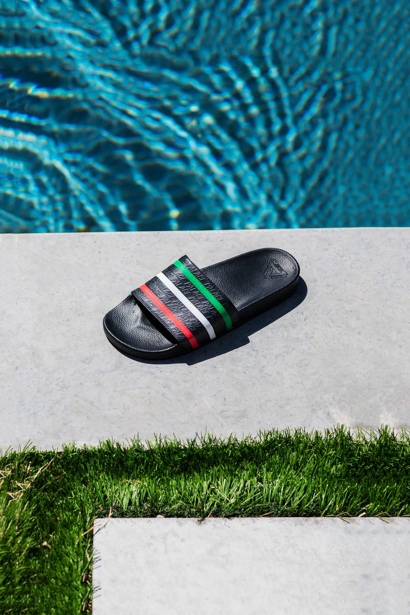 palace x adidas slides