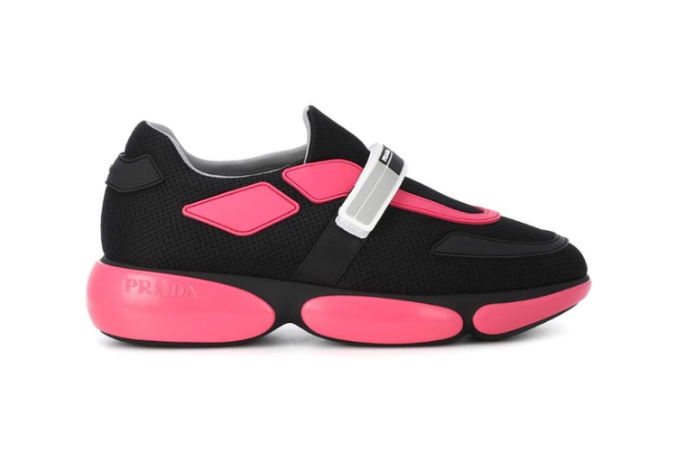 Prada's Chunky Cloudbust Sneaker Just Dropped In "Nero/Pink"
