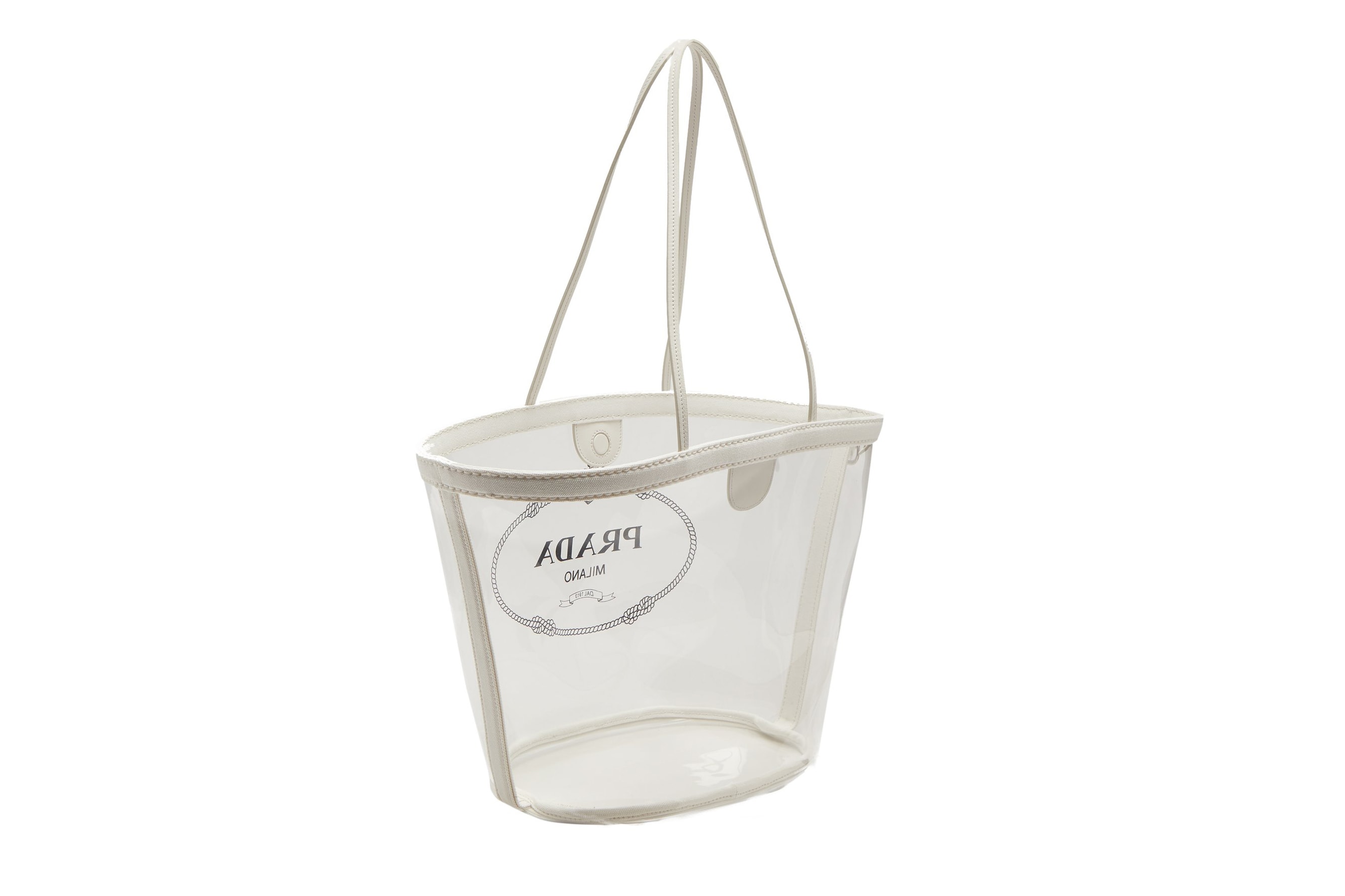 Prada Clear PVC Logo Tote Bag Designer Luxury Plastic Miuccia Prada Matchesfashion