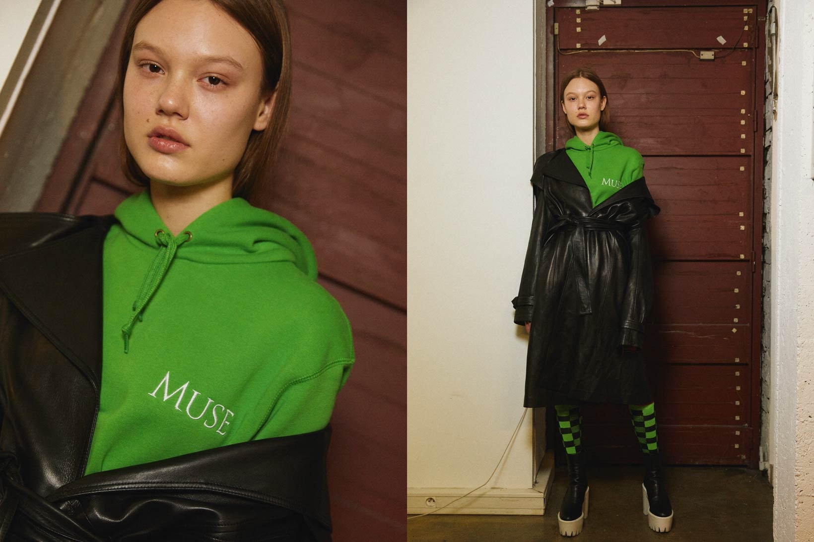 PREMIER AMOUR Spring/Summer 2018 Lookbook Muse Embroidered Hoodie Green