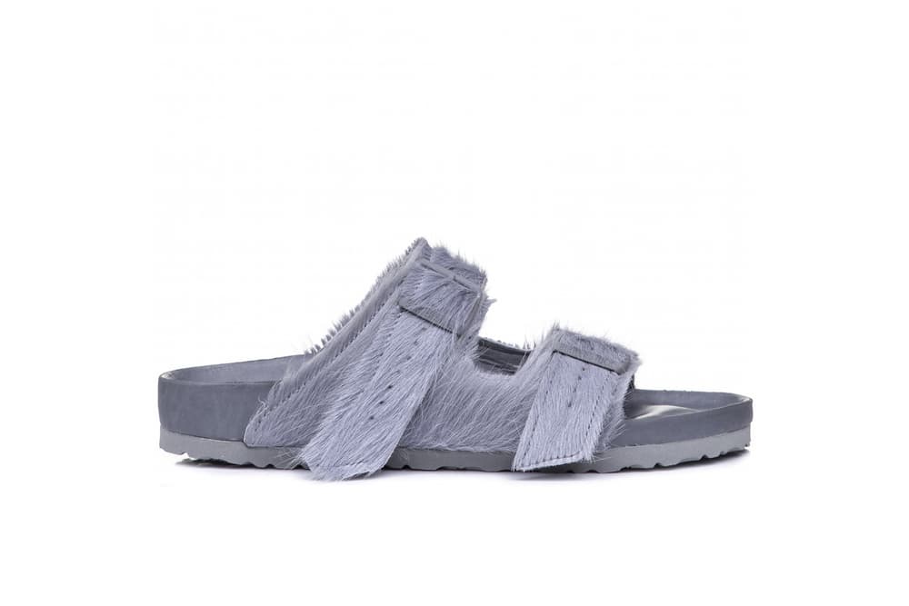 Rick Owens x Birkenstock Collaboration Pre-Order Collection Sandals Grey Pony Hair