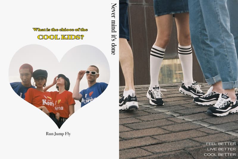 Skechers Korea D'Lites Extreme Sneaker Campaign Black White Wild Panda Golden Panda Chunky Shoe Footwear