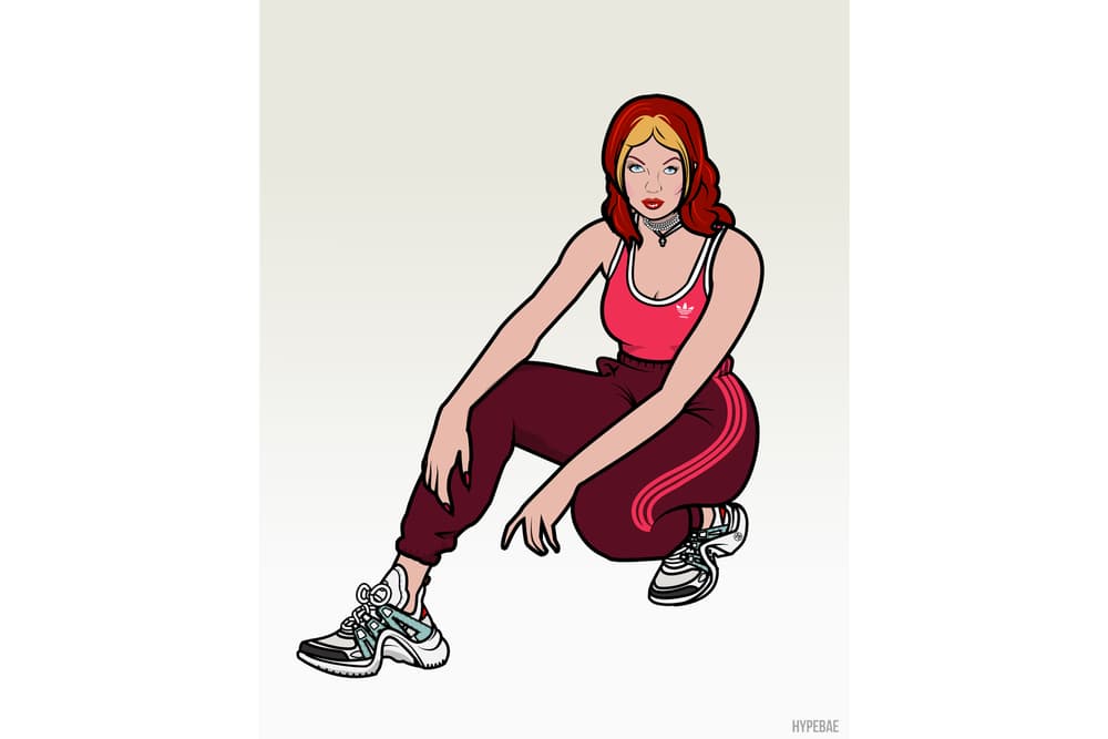 Spice Girls Streetwear Illustrations Nike adidas Originals Balenciaga Fila Gucci Louis Vuitton Victoria Beckham Mel C Mel B Geri Halliwell Emma Bunton