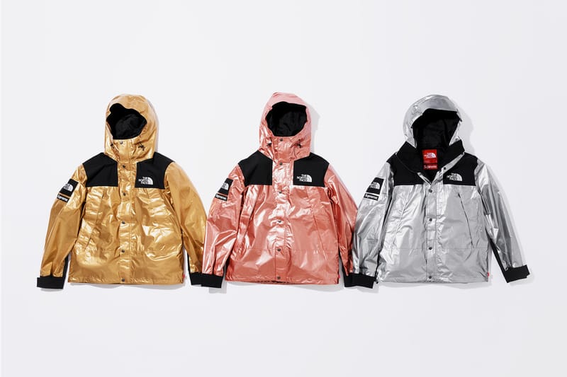 supreme tnf metallic hoodie