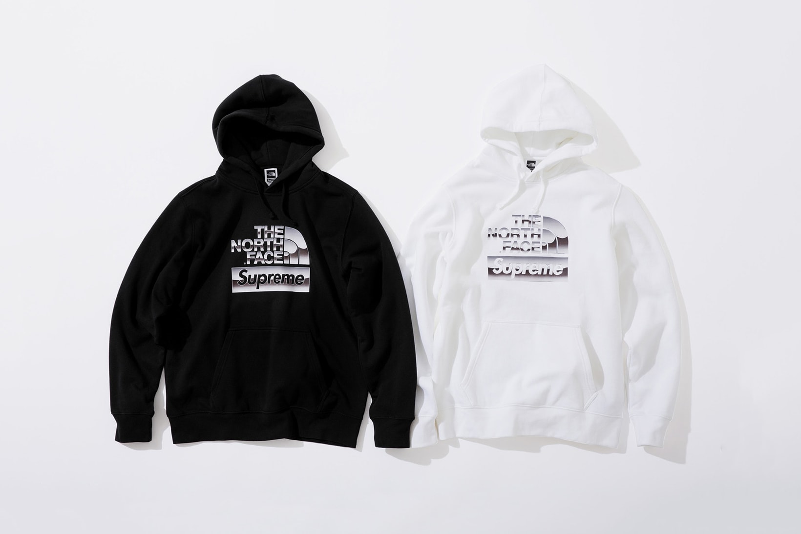 Supreme x The North Face Spring 2018 Metallic Collection Hooded Sweatshirt Black White