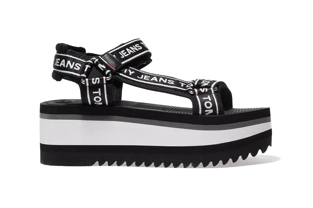 Tommy Hilfiger 90s Flatform Sandals TJ Tech Navy Red White Logo Retro Black White Schuh Where to Buy