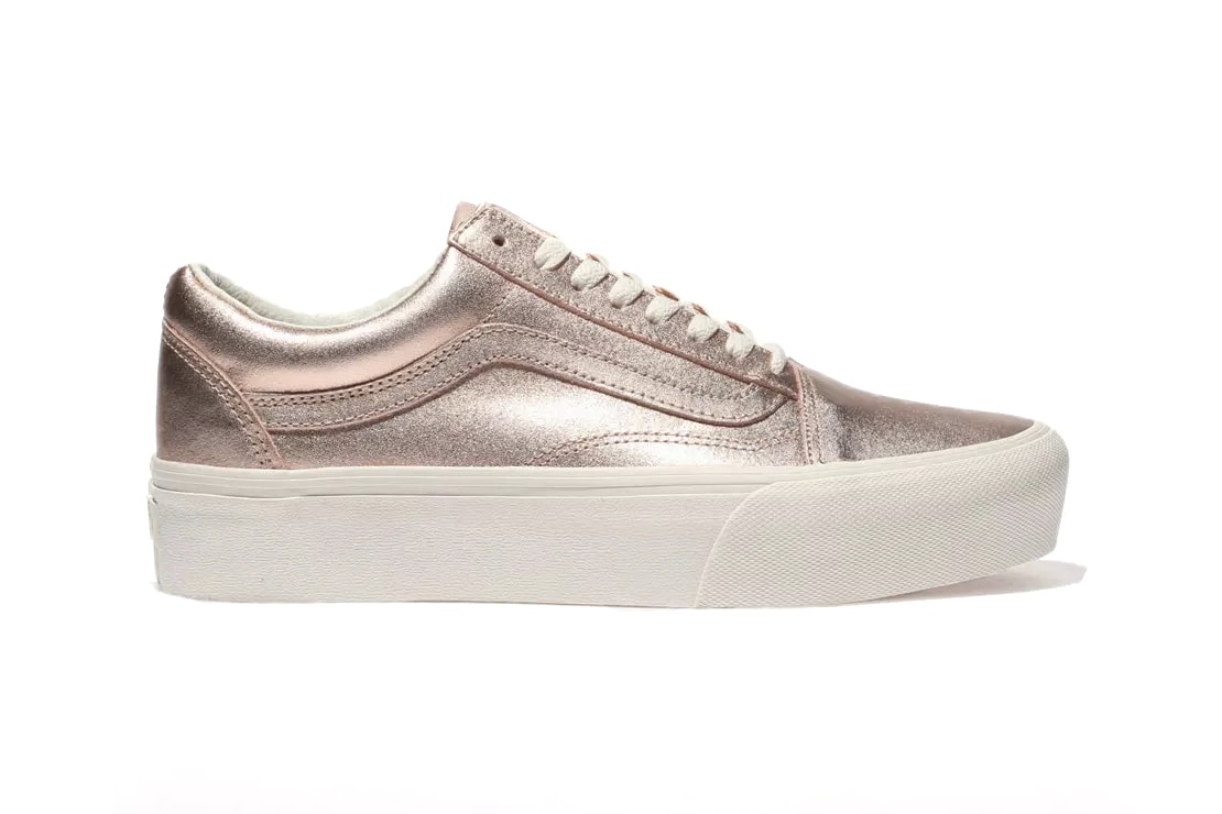 Vans Old Skool Platform Metallic Rose Gold Sneakers Trainers Shoes Women's Ladies Girls Where to Buy Schuh Copper Bronze Shiny