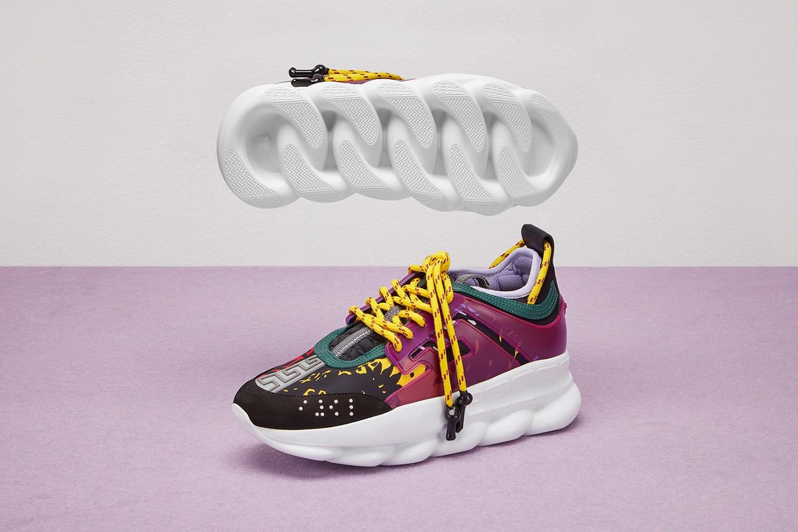 Womens Versace white Chain Reaction Sneakers | Harrods # {CountryCode}