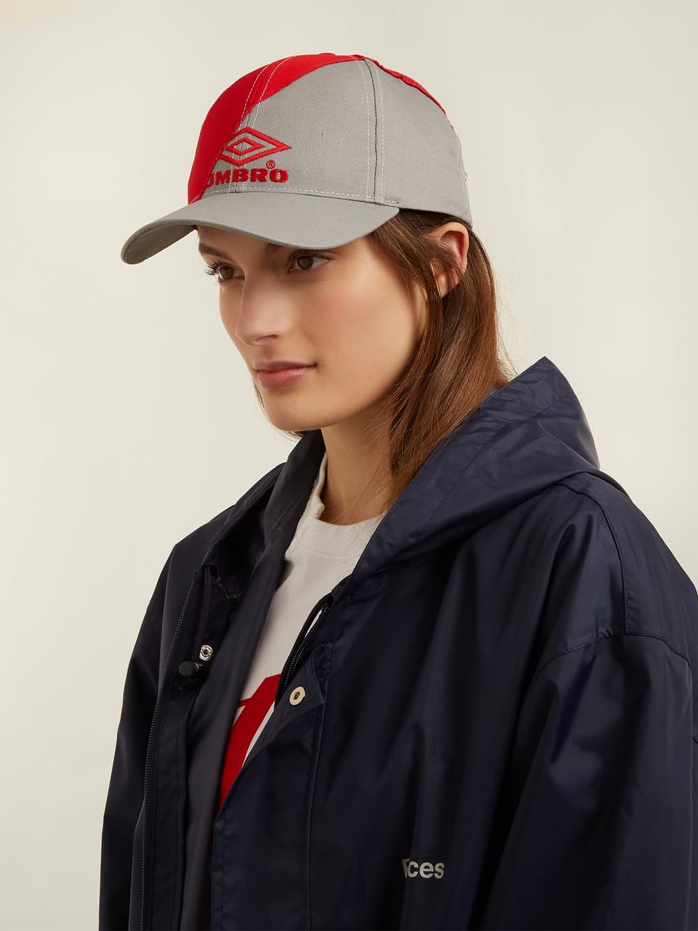 Vetements & Umbro Red and Grey Baseball Cap Demna Gvasalia Sportwear