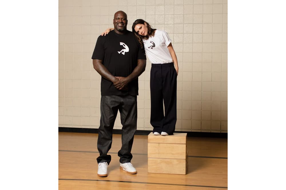 Victoria Beckham Shaquille O'Neal Reebok Merch Collection T-Shirt Black White