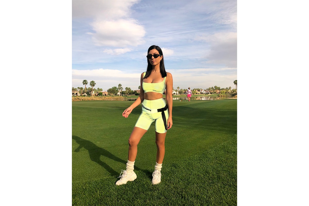 Kourtney Kardashian YEEZY Season 7 Outfit Coachella Amina Blue Kanye West Release Date Price