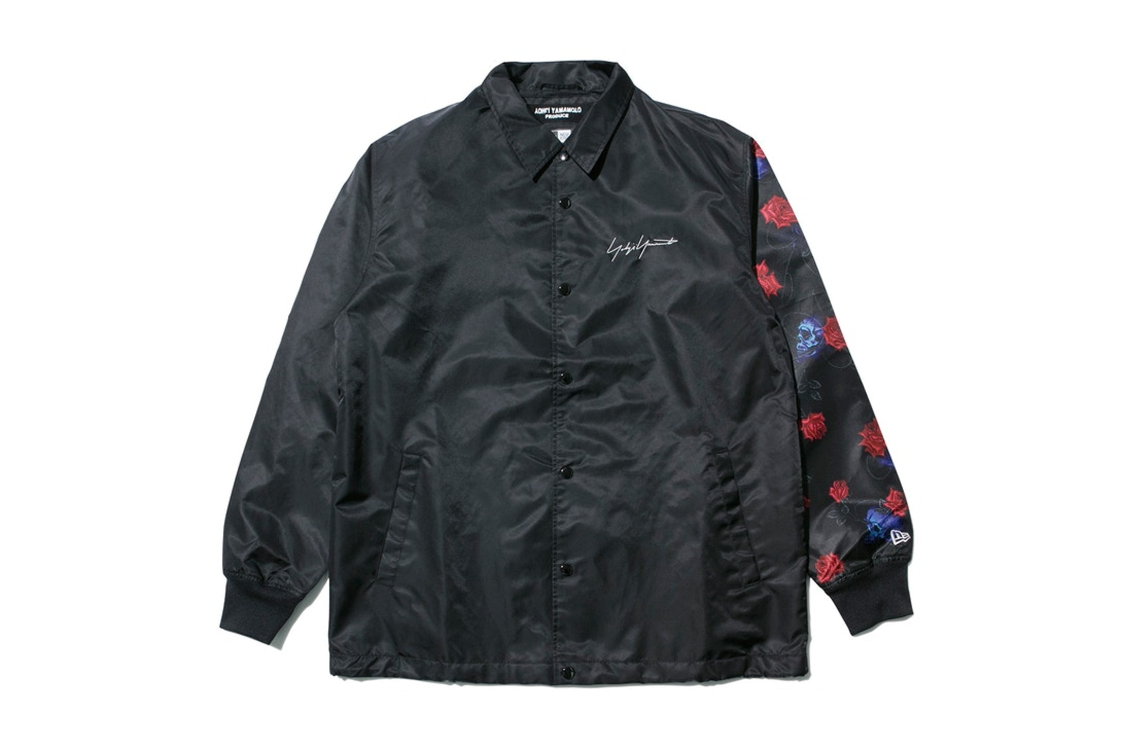 yohji yamamoto new era collaboration skull rose coach jacket black