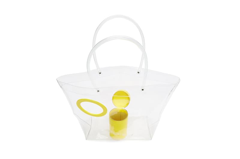 Building Block SSENSE Collaboration Peephole PVC Tote Yellow bag plastic transparent