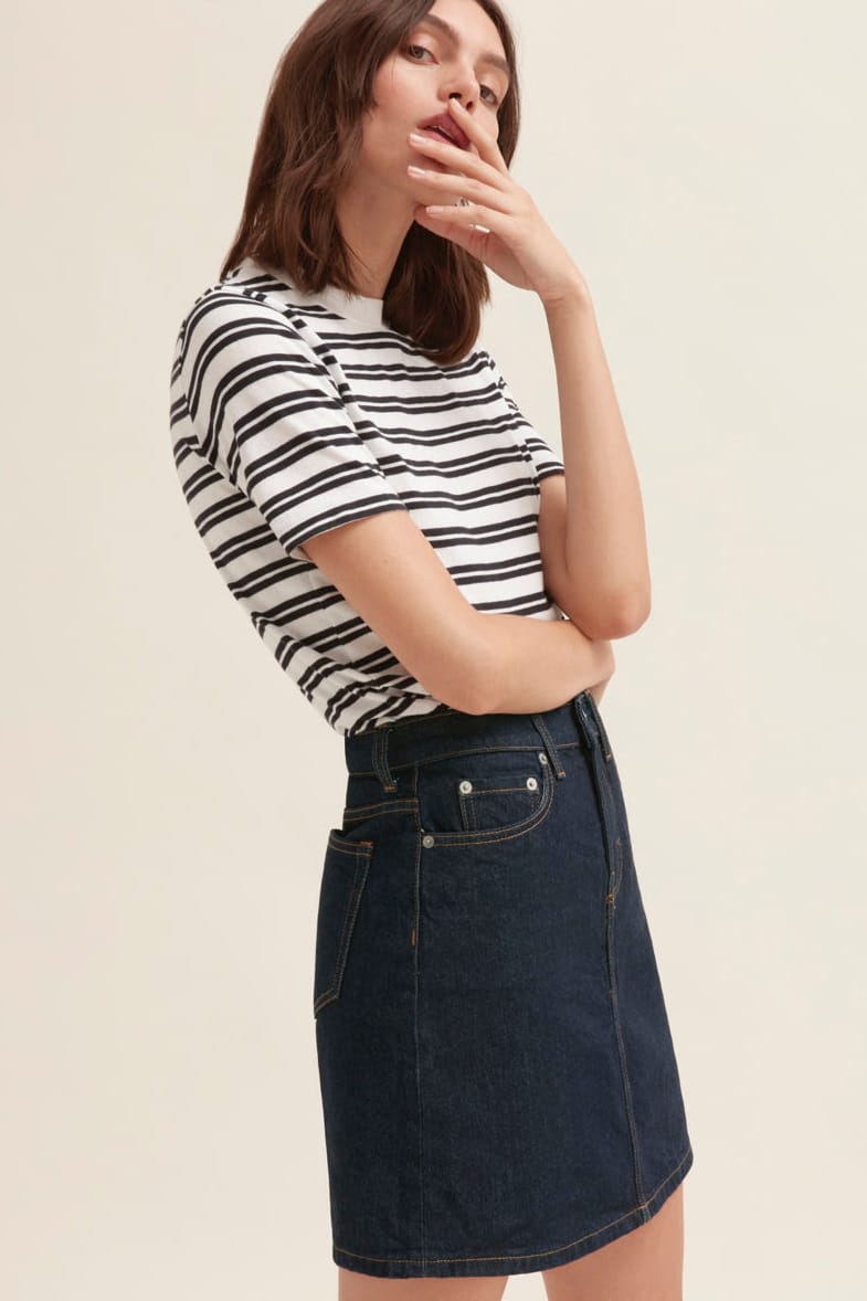 everlane denim skirt