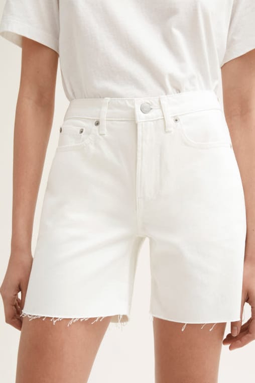 everlane white denim skirt