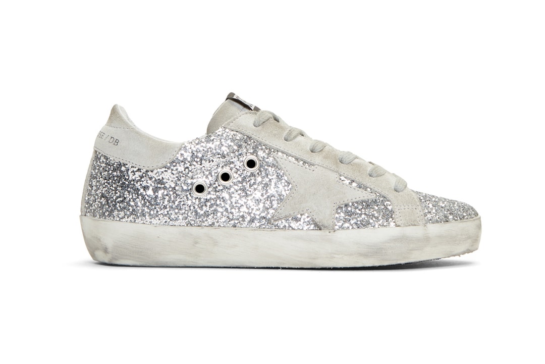 golden goose silver glitter superstar sneakers