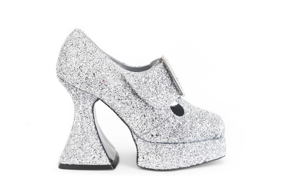 John Fluevog Munster Platform Heels Black Purple Silver