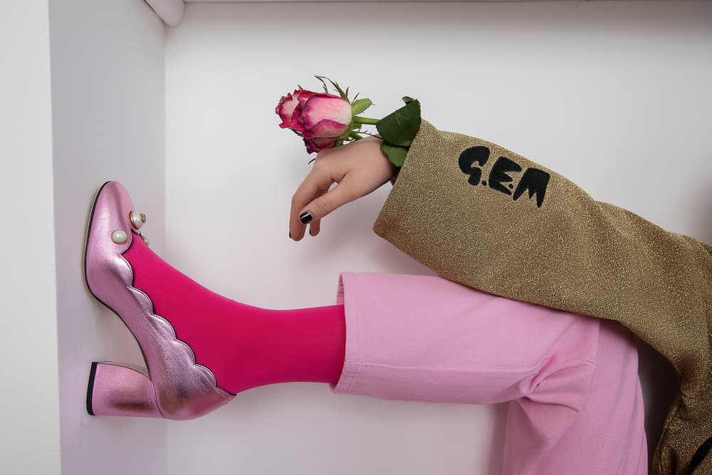 Lazy Oaf G.E.M SS18 Collection Black Bear Dress Pink Denim Jacket Pink Romper