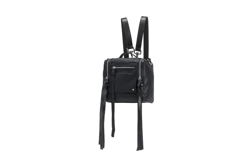 McQ Black Lambskin Leather Mini Convertible Box Bag Sleek Chic