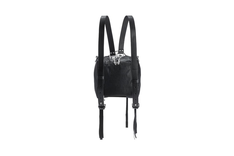 McQ Black Lambskin Leather Mini Convertible Box Bag Sleek Chic