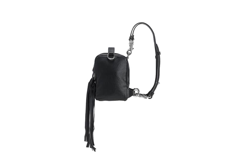 McQ Black Lambskin Leather Mini Convertible Box Bag Sleek Chic