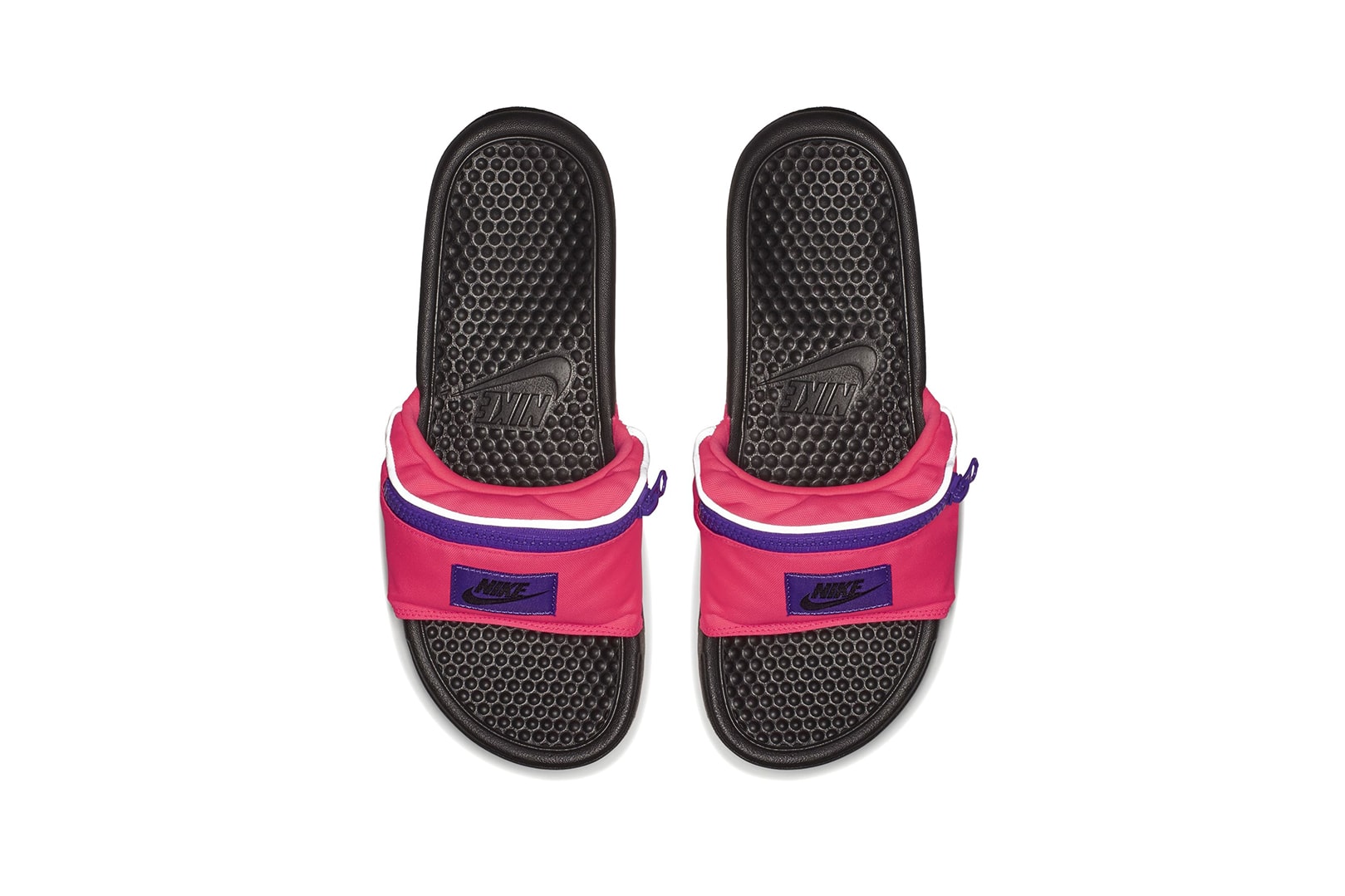 Nike "Fanny Pack" Benassi Slides Pink Green Black