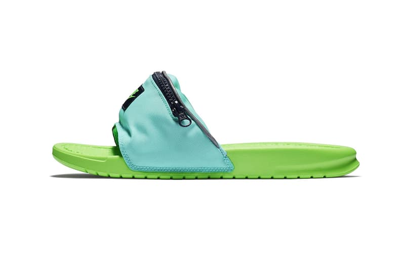 Nike "Fanny Pack" Benassi Slides Pink Green Black