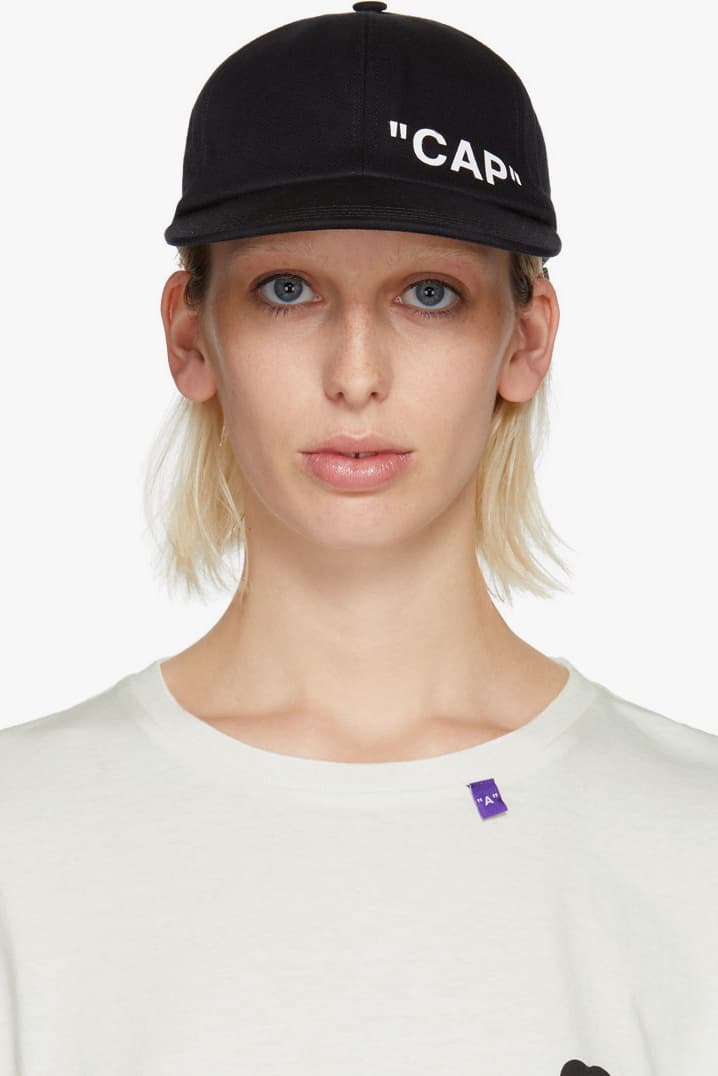 parti Creed Sikker Off-White™ Releases Black Quote Cap | HYPEBAE