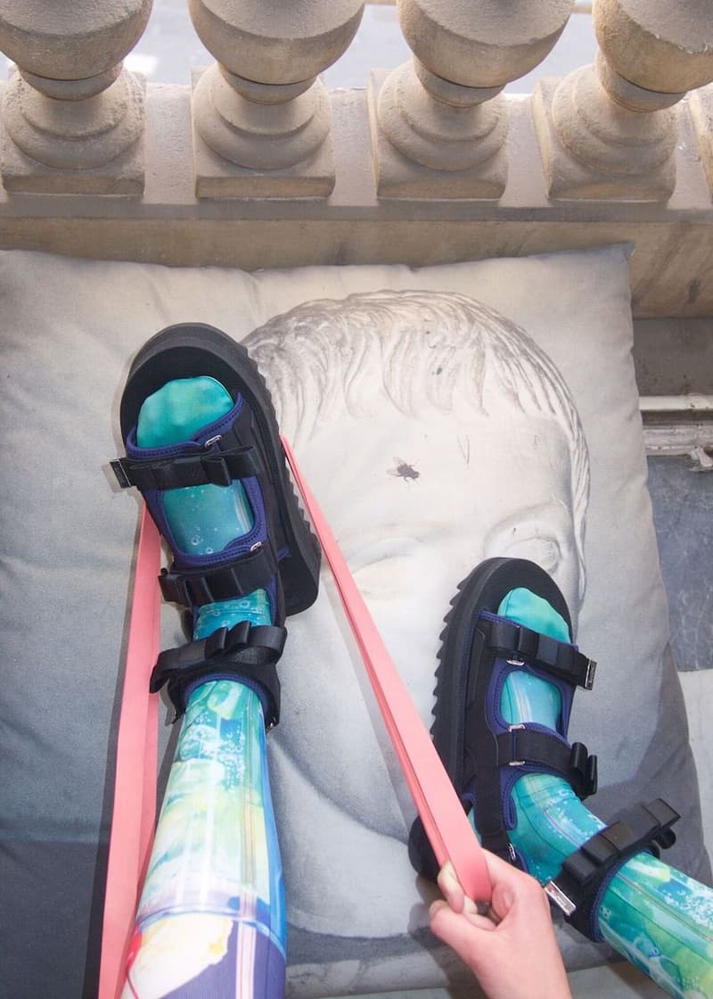 P.A.M x SUICOKE "Walk to Me" Sandals Navy Beige