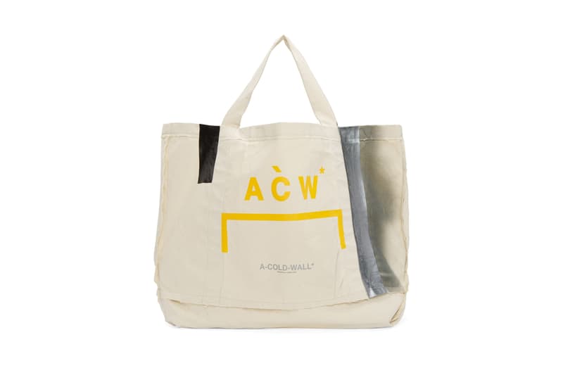 a cold wall samuel ross beige plastic frayed tote bag