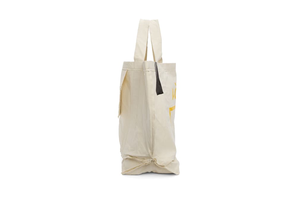 a cold wall samuel ross beige plastic frayed tote bag
