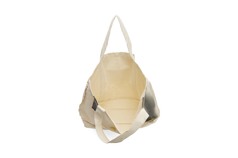 a cold wall samuel ross beige plastic frayed tote bag