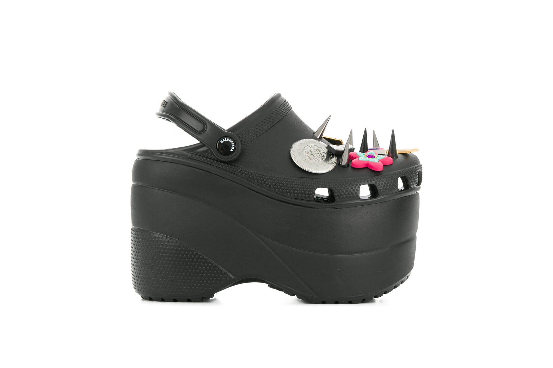 Shop Balenciaga's Black Platform Crocs 
