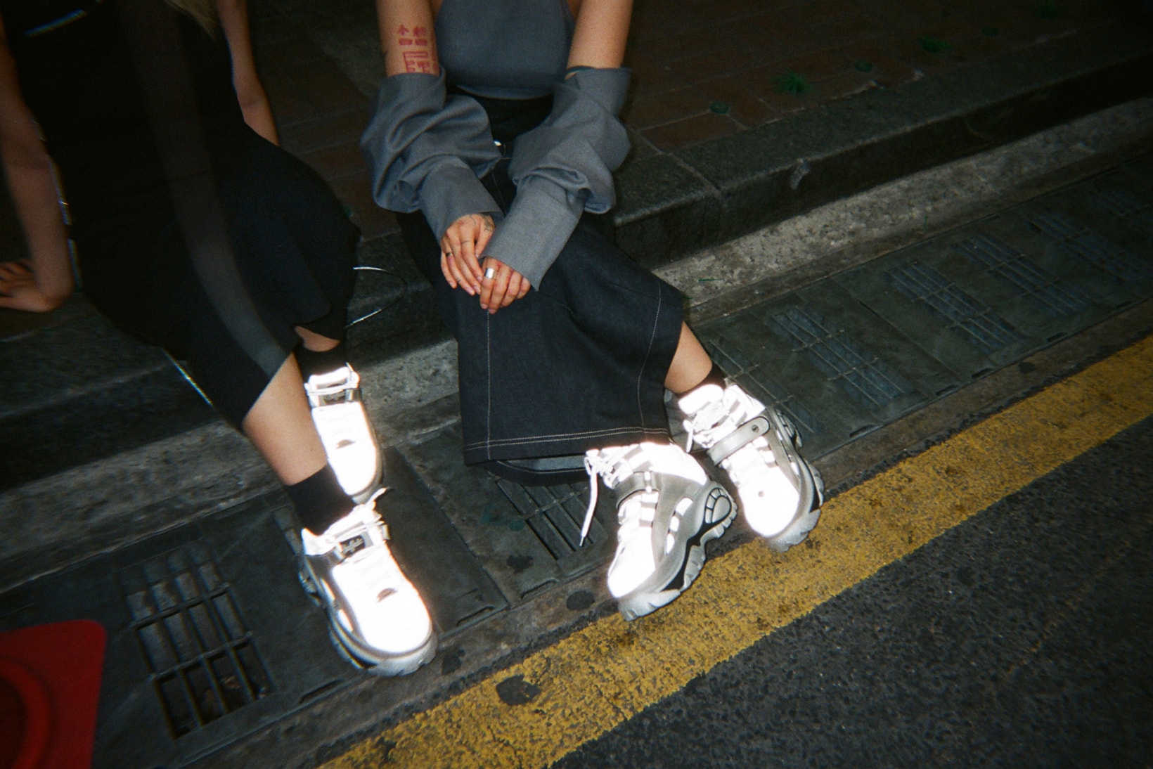 Buffalo London Opening Ceremony Platform Sneakers Low-Top High-Top Baby Pink Metallic Silver Editorial