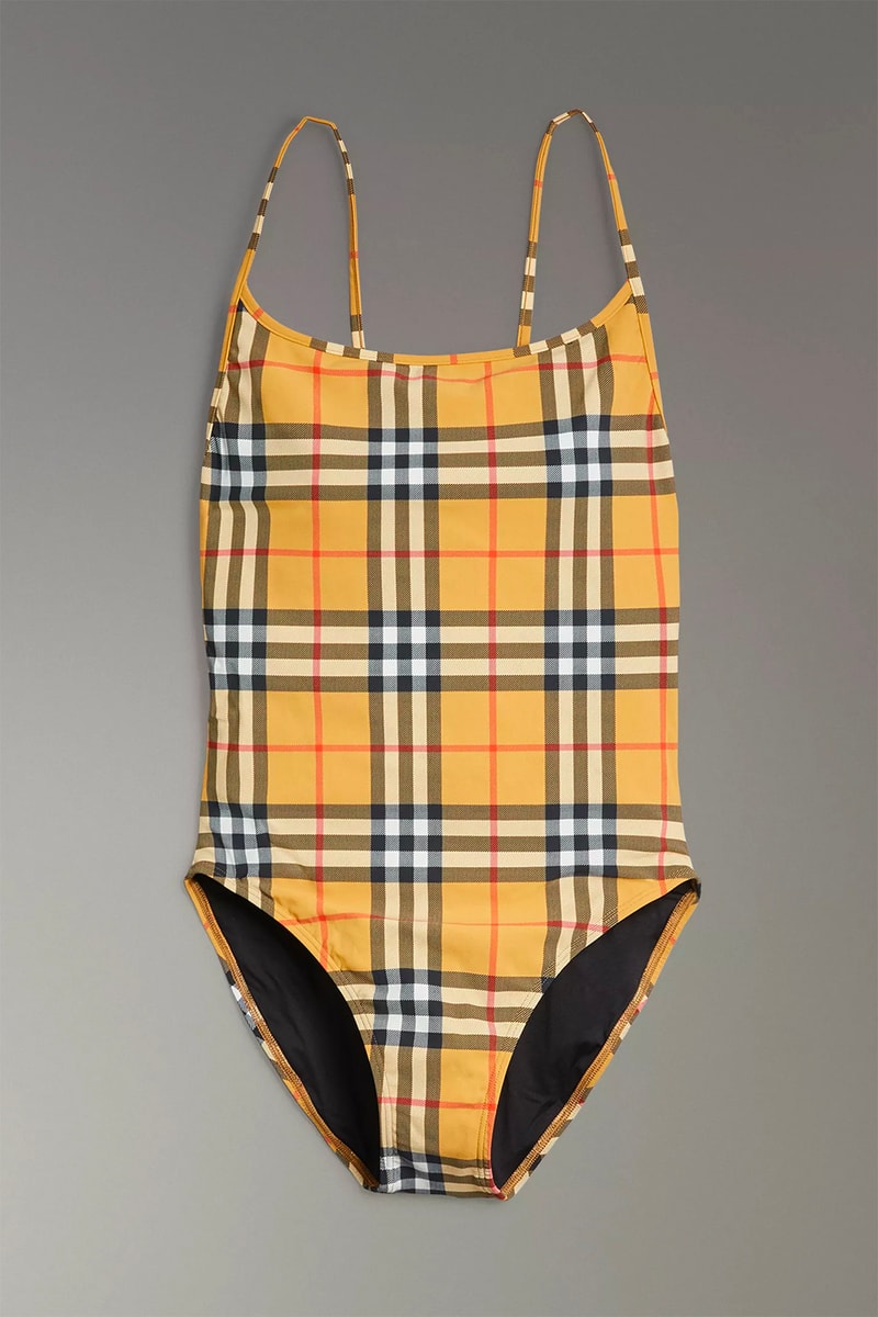 Burberry Vintage Nova Check Bikini Swimsuit Bathing Suit One Piece Brown