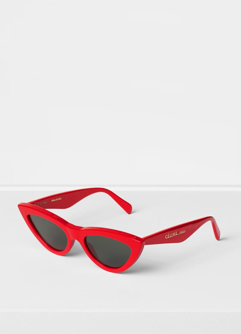 celine leather Cat Eye Sunglasses Summer 2018 Phobe Philo Red