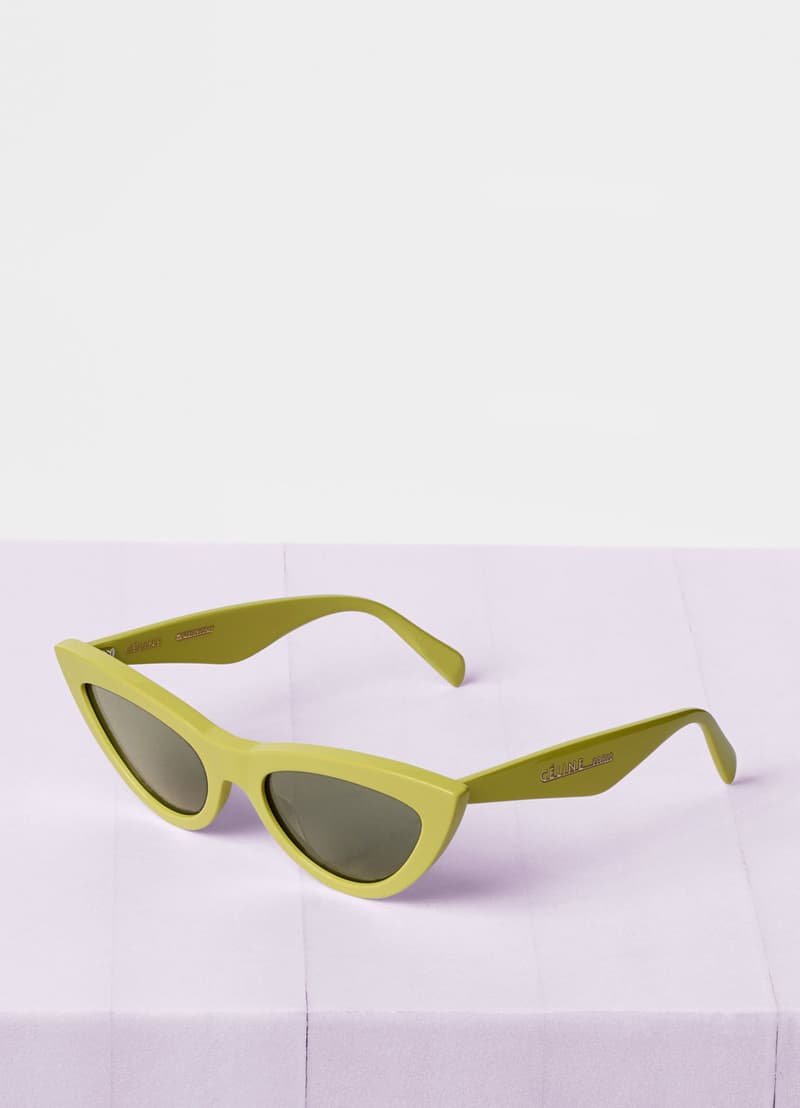 celine leather Cat Eye Sunglasses Summer 2018 Phobe Philo Green