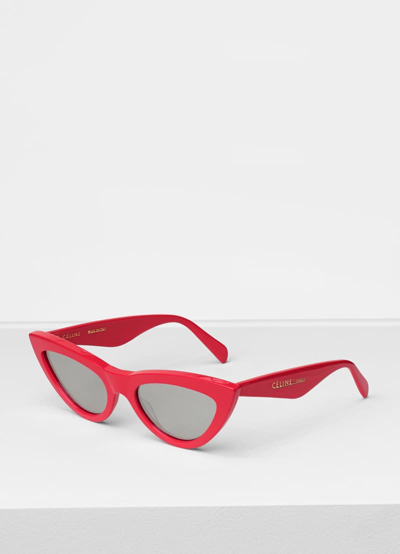 celine leather Cat Eye Sunglasses Summer 2018 Phobe Philo Red