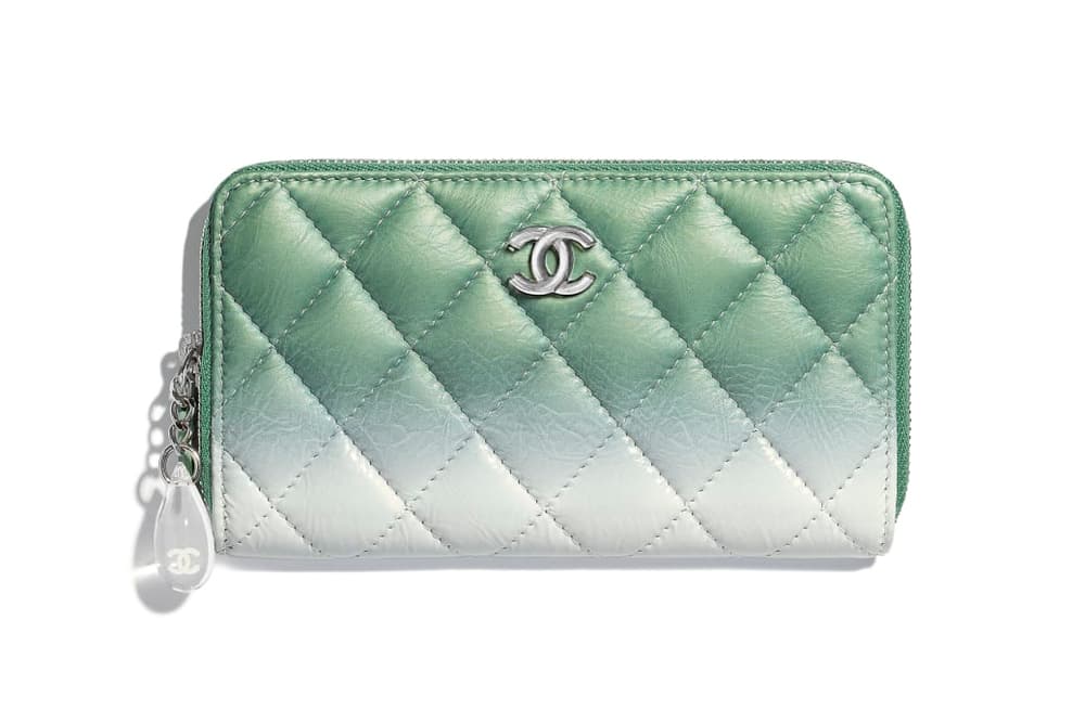 Chanel Pastel Pink Green Blue Ombré Clutch Purses