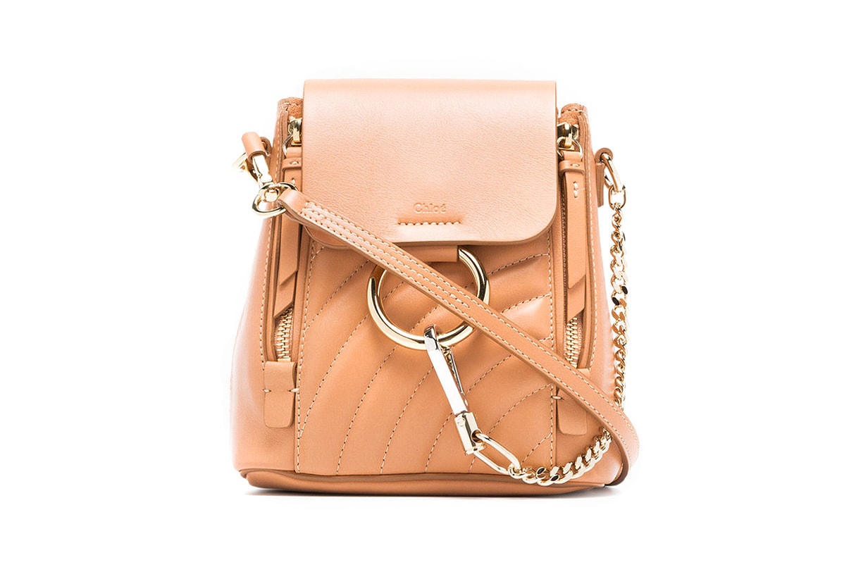 Chloé Faye Leather Backpack Blush Pink