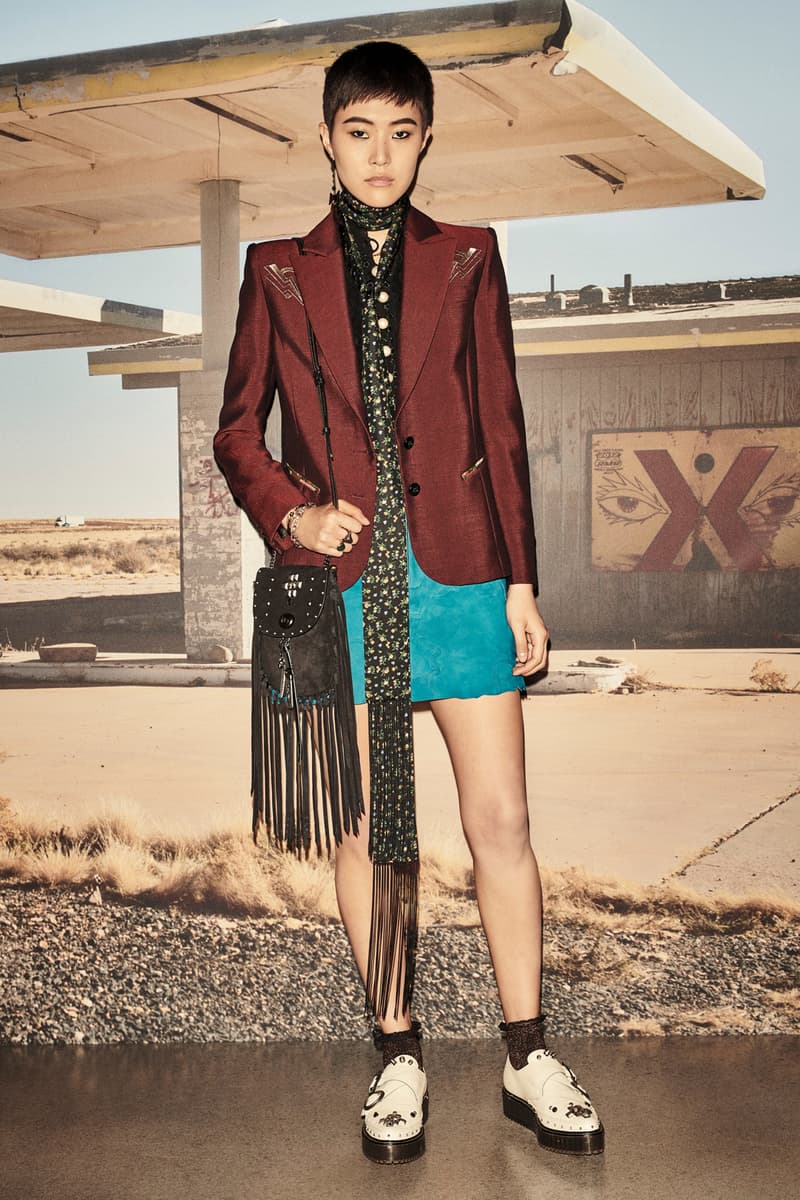 Coach 1941 Resort 2019 Collection Lookbook Dress Blazer Teal Maroon