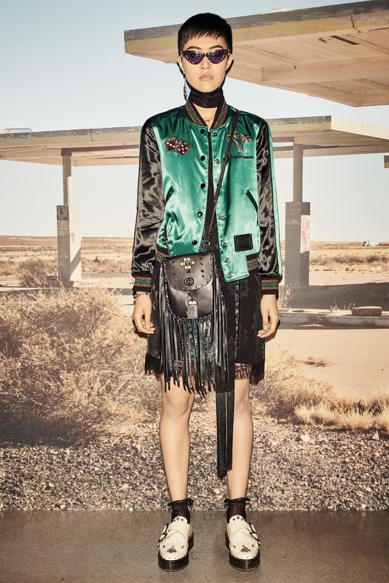 Coach 1941 Resort 2019 Collection Lookbook Bomber Jacket Dress Green Black
