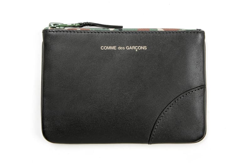 COMME des GARÇONS Leather Medium Pouch Black Camouflage