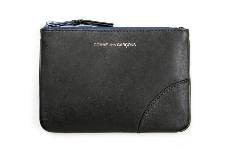 COMME des GARÇONS Leather Medium Pouch Black Blue