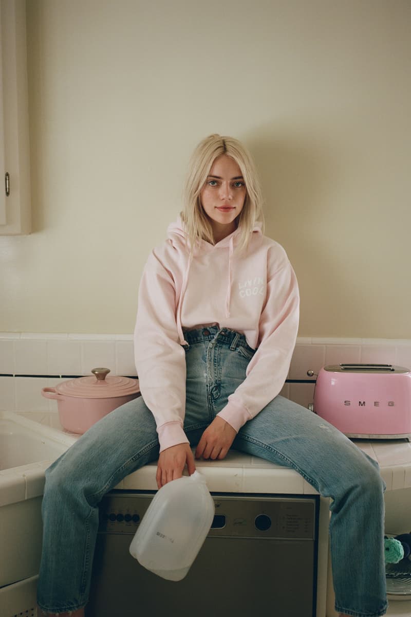 Pyper America livin cool Emanuele D'Angelo Lookbook Logo Crop Hoodie Pink