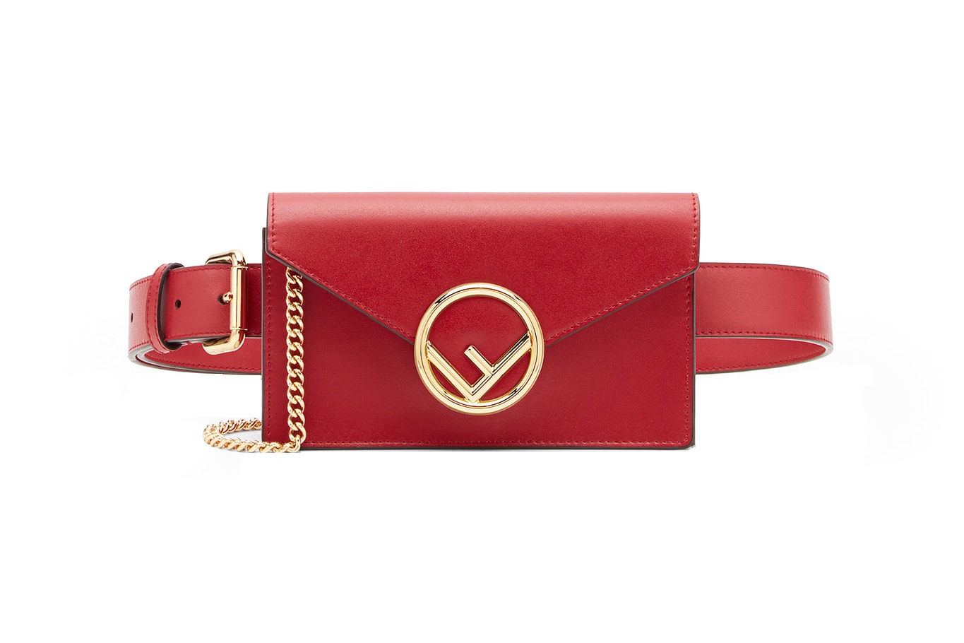 Fendi Leather Belt Bag Red