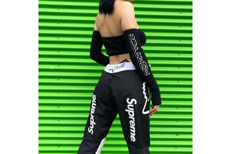 frankie collective supreme reworked vintage pieces fox racing tube top black white