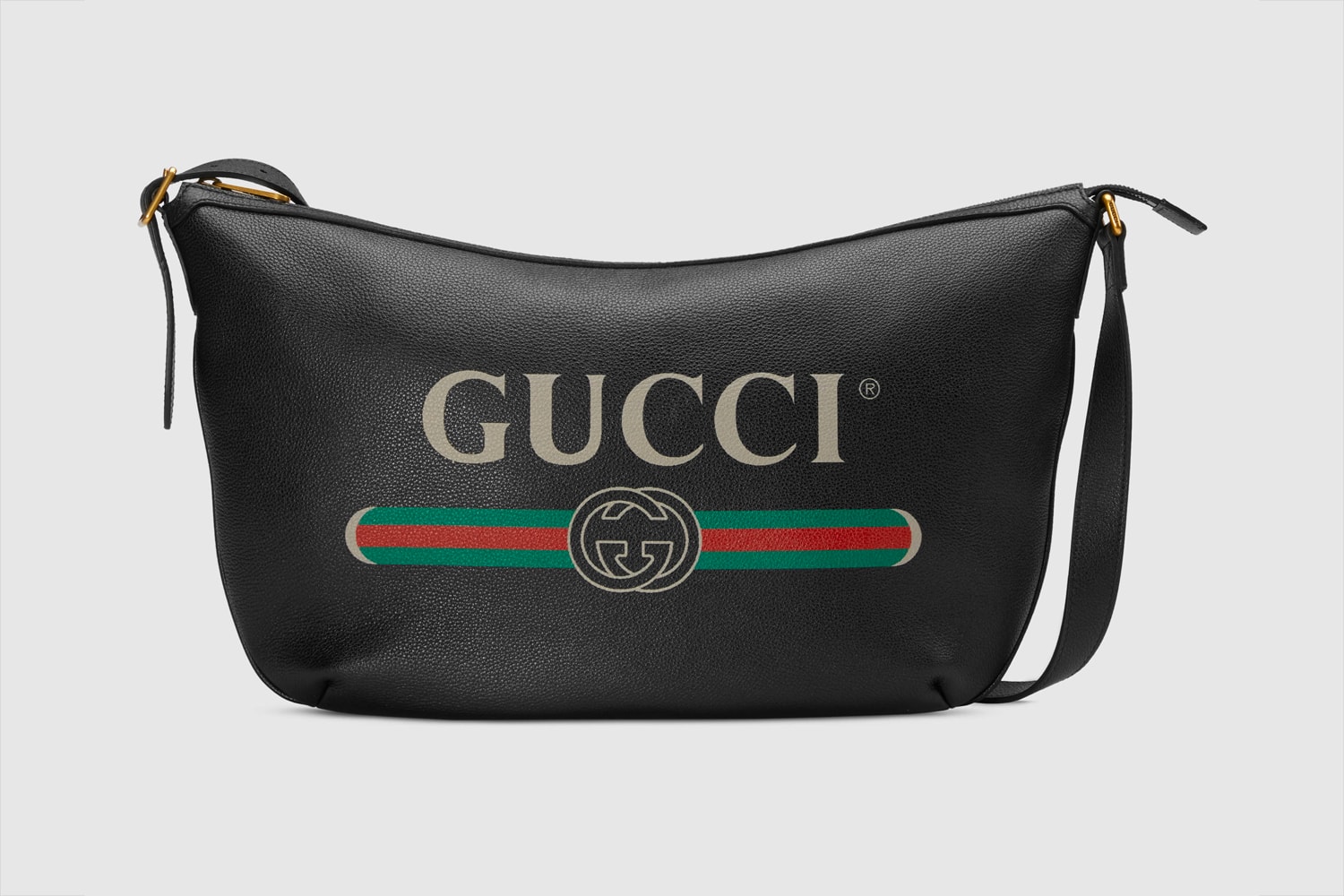 Gucci Half Moon Hobo Bag Pre Fall 2018 Vintage Logo Black